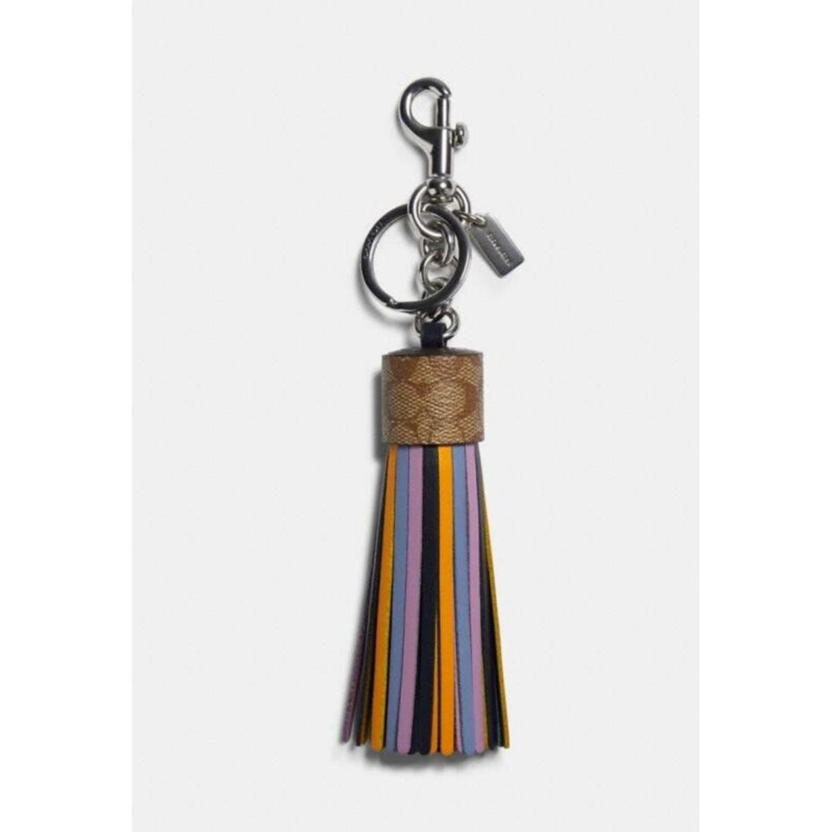 Coach Tassel Bag Charm Color Block Signature Canvas 5102