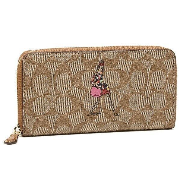 Coach Special Edition Anniversary Bonnie Cashin Wallet Accordion Zip Khaki Beige