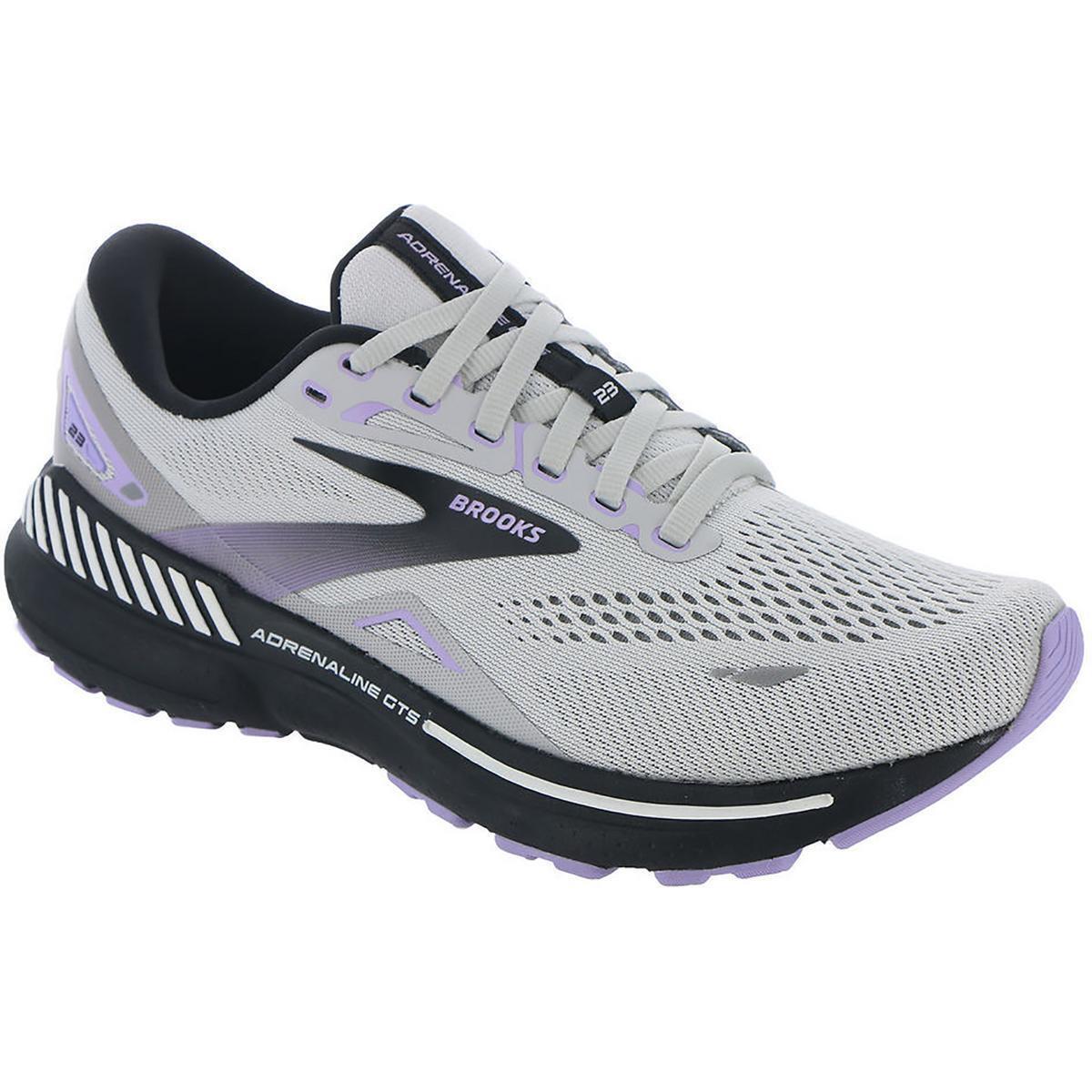 Brooks Womens Adrenaline Gts 23 Fitness Workout Running Shoes Sneakers Bhfo 7466 - Grey/Black/Purple