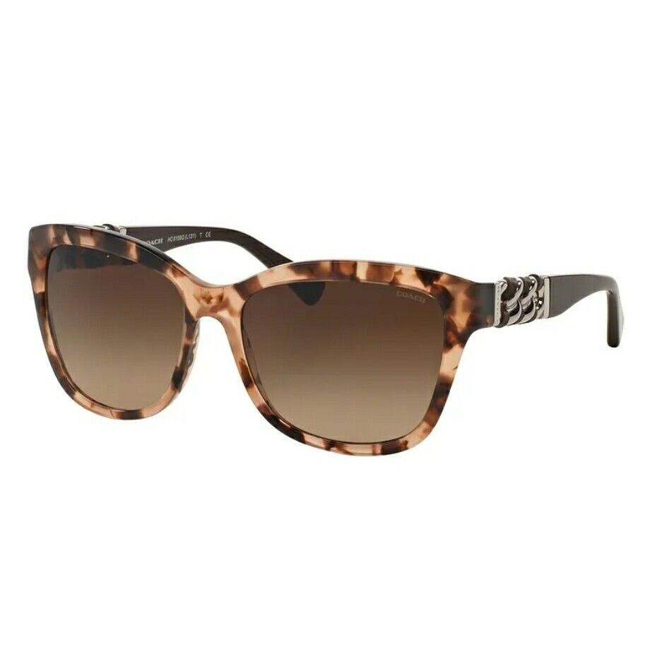 Coach Women`s Sunglasses L131 HC8156Q Peach Tortoise / Dark Brown 56 mm + Case