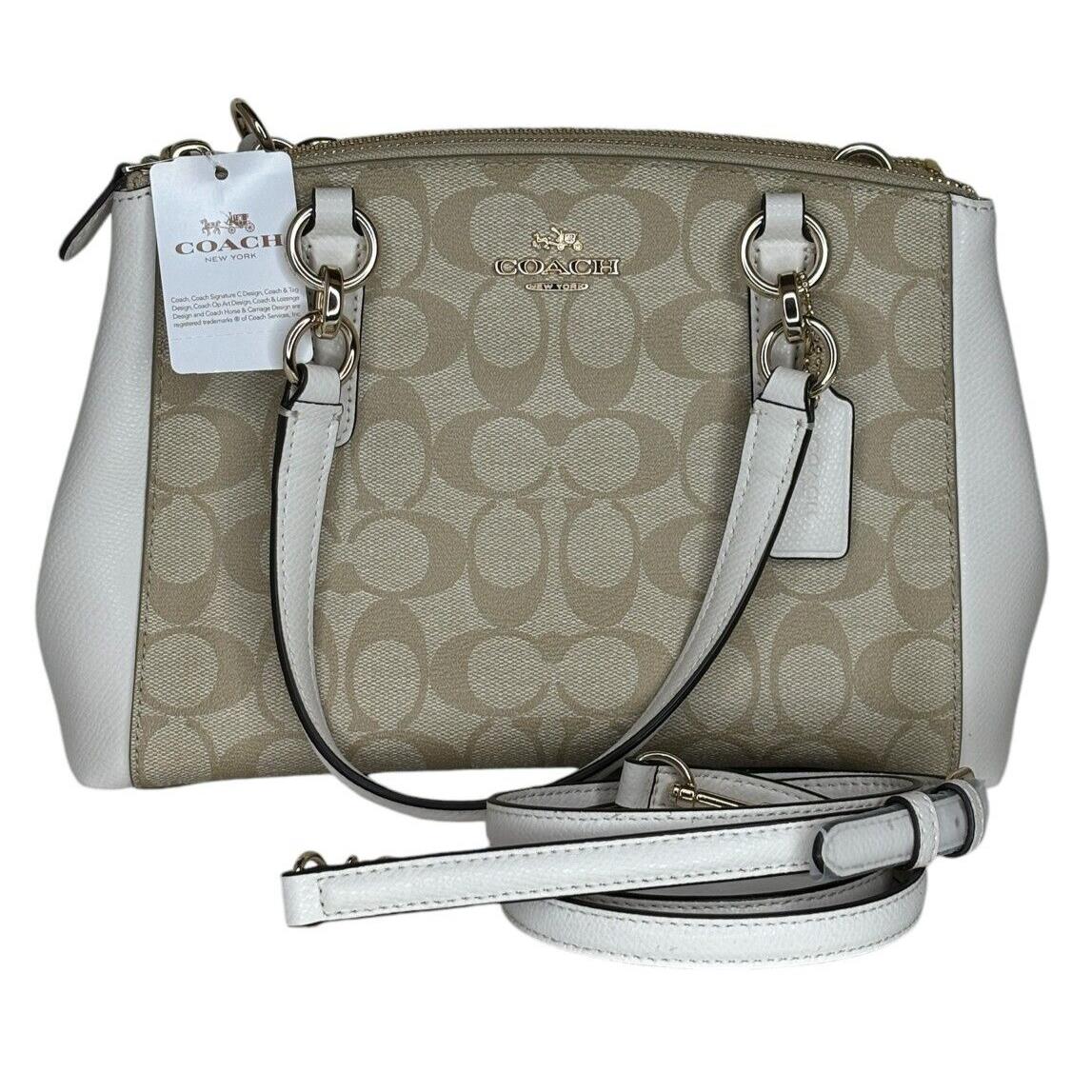 Coach Signature Mini Christie Carryall Khaki/chalk Handbag Shoulder Bag Read