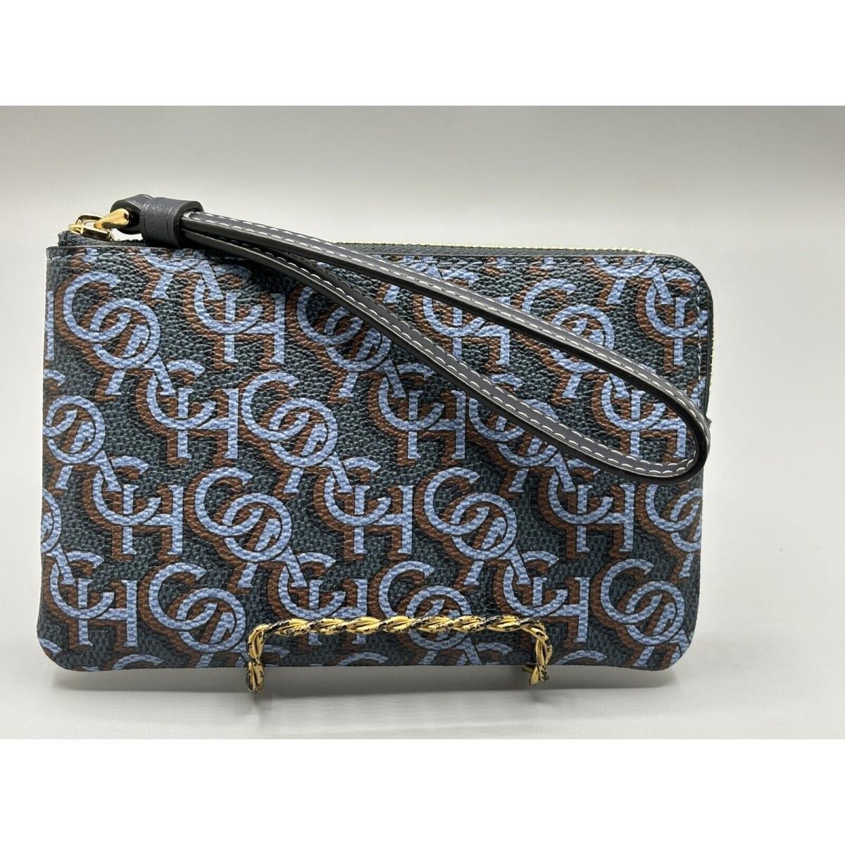 Coach Wallet Small Wristlet Coated Canvas Navy Blue