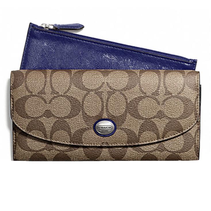 Coach F49154 Skhnv Peyton Signature Slim Envelope with Pouch Wallet