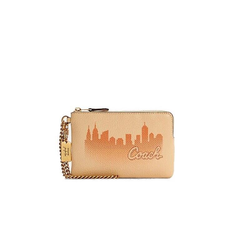 Coach X Jennifer Lopez Corner Zip Wristlet with Nyc Skyline Gold