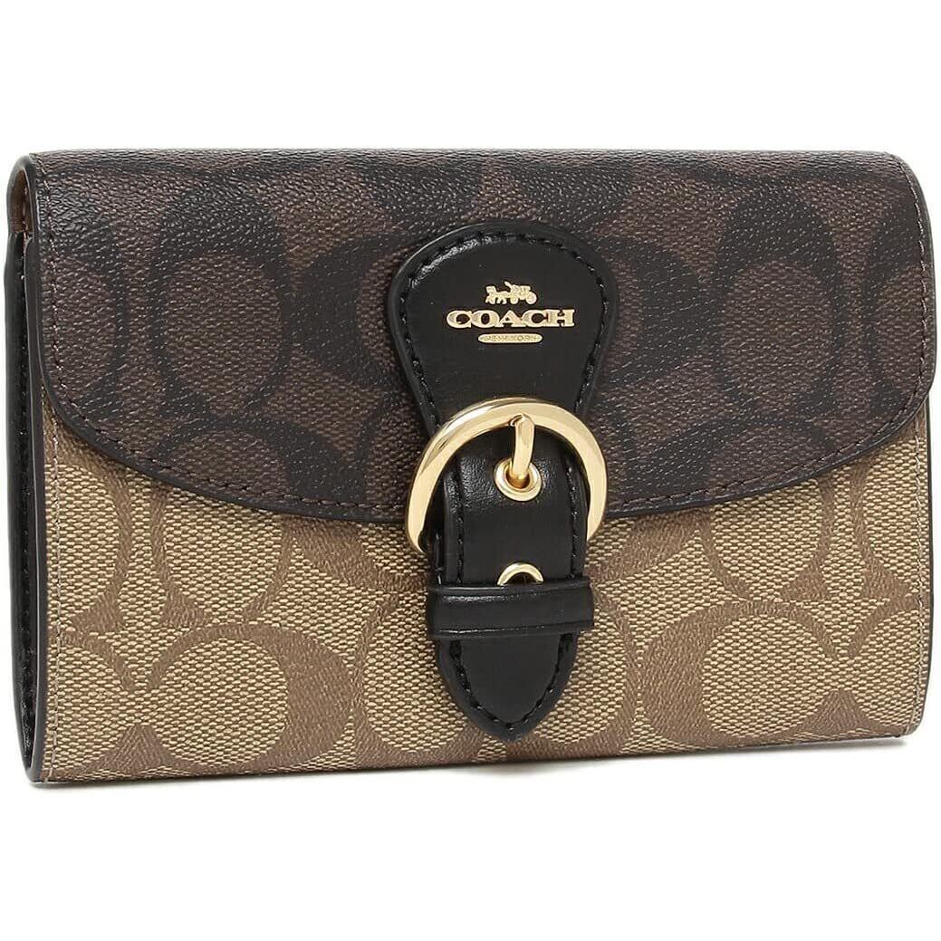 Coach C6897 Imnox Signature Women`s Outlet Beige Brown Wallet