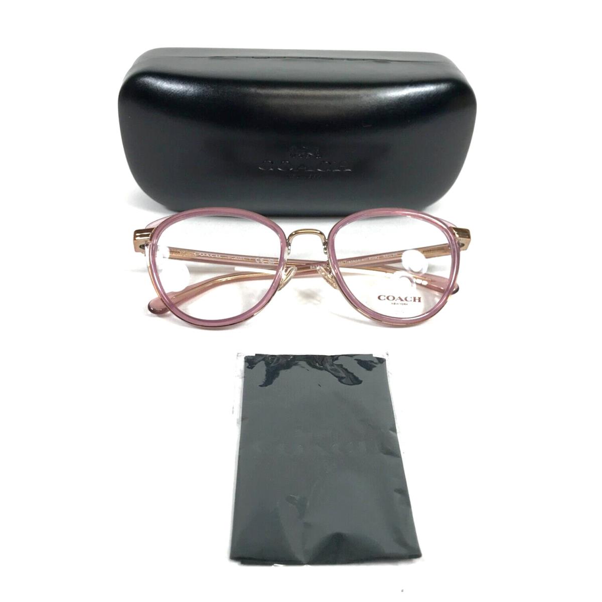 Coach Eyeglasses Frames HC5154 9434 Rose Gold/transparent Pink Round 52-20-140