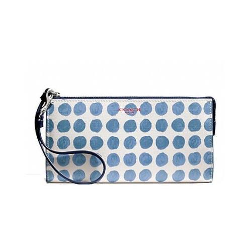 Coach Bleecker Painted Dot Coated Canvas Zippy Wallet Wristlet 51291