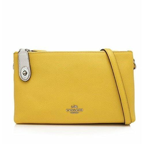 Coach Crosby Crossbody in Bicolor Leather Canary/beige