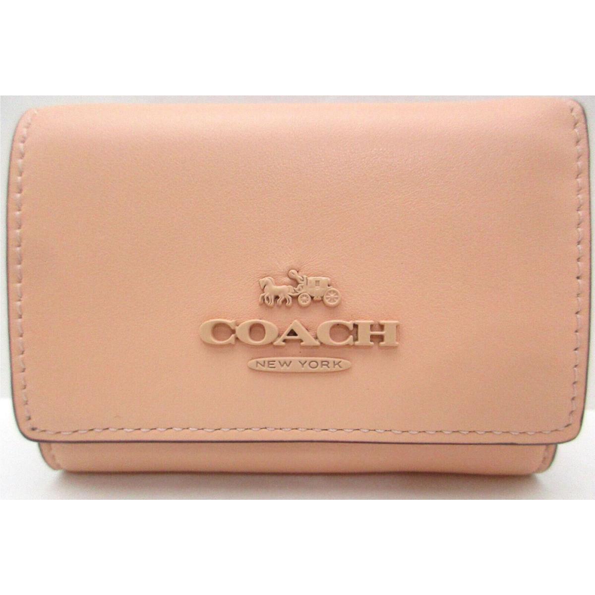 Coach Micro Snap Wallet Smooth Leather Faded Blush