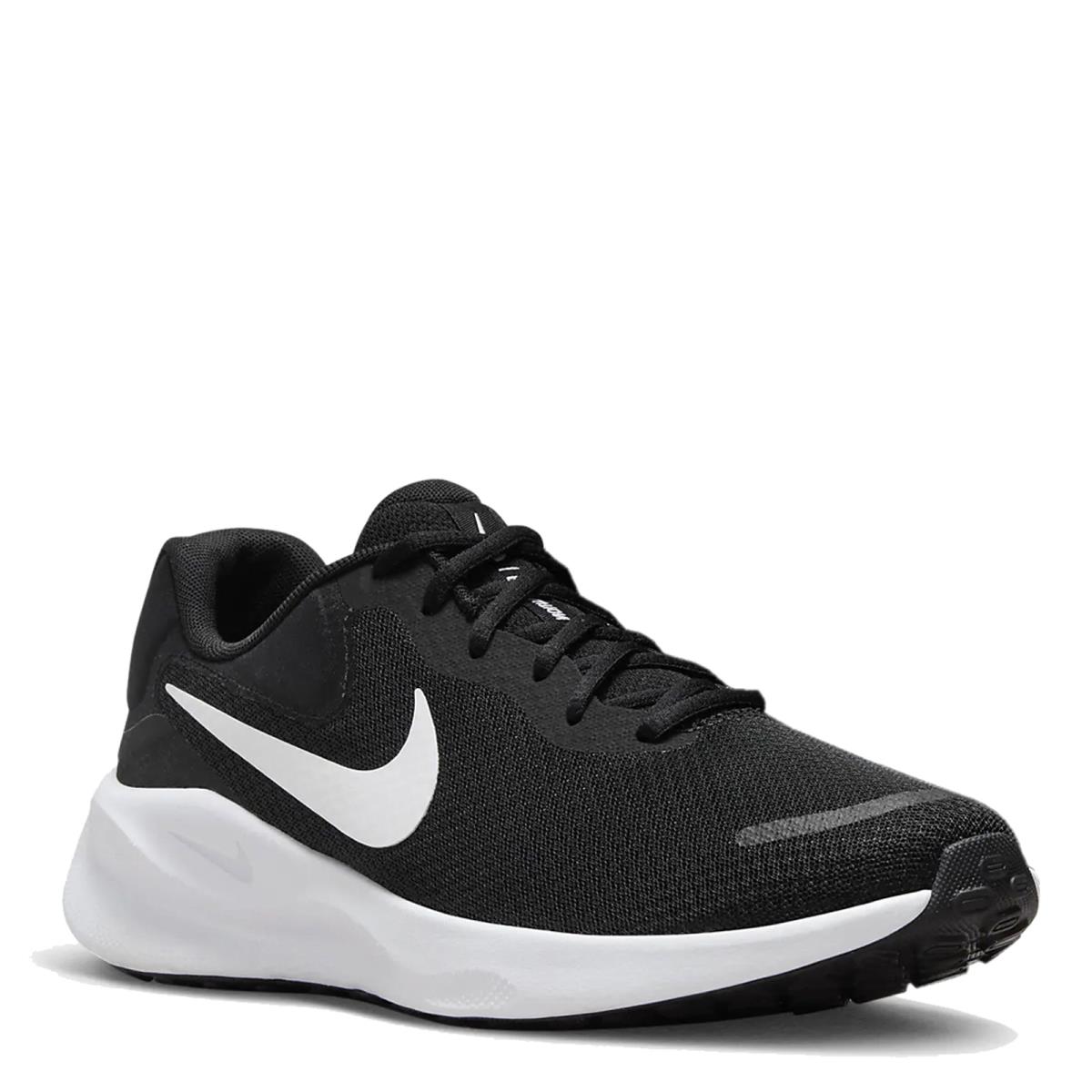 Men`s Nike Revolution 7 Running Shoe FB2207-001 Black/white Mesh - Black/White