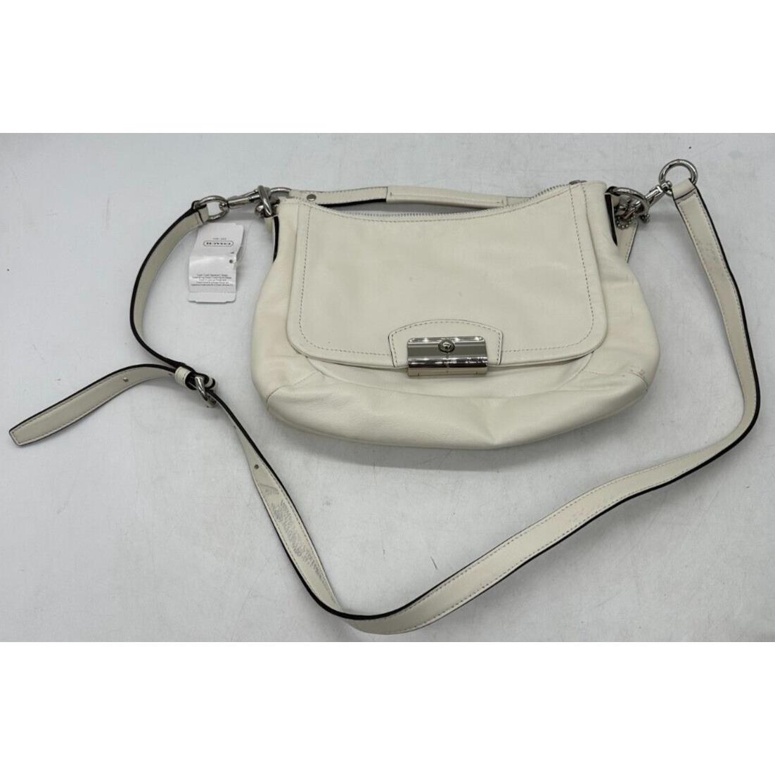 Coach Kristin Slouch Leather Handbag Hobo Shoulder Bag Pocket Cream White