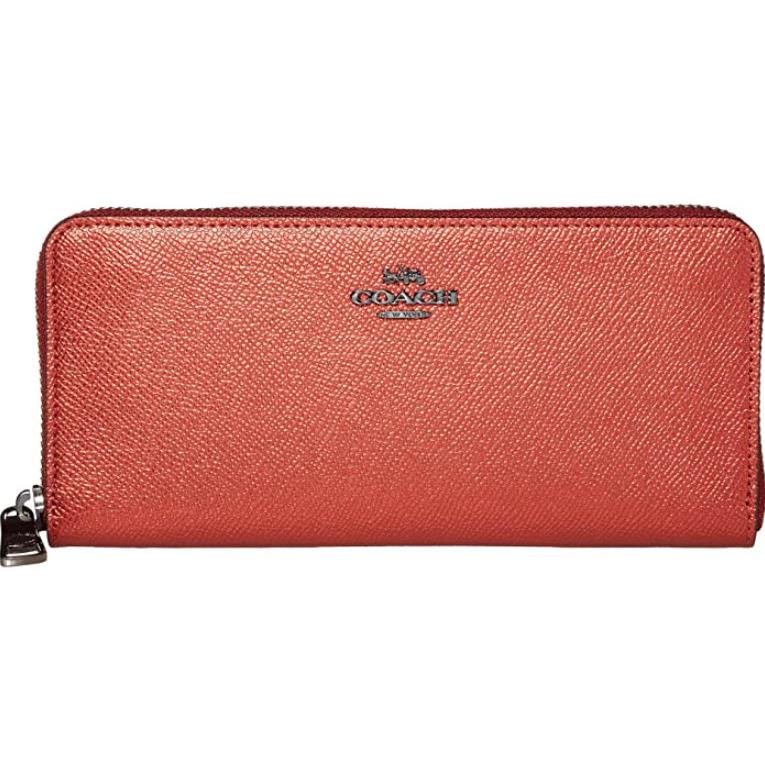 Coach Red Metallic Leather Wallet Women`s L26237