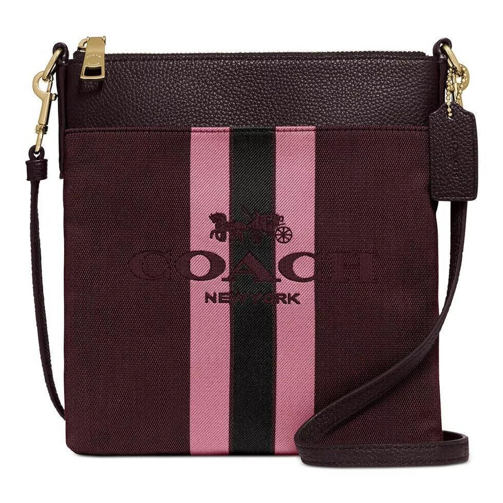 Coach Horse and Carriage Jacquard Kitt Crossbody Center Stripe 72412 Bag