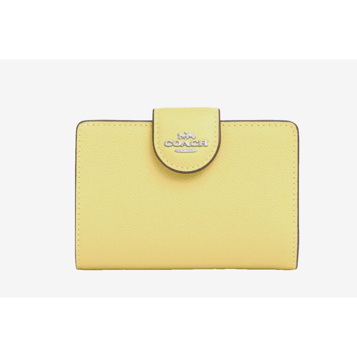 Coach 6390 Medium Corner Zip Leather Retro Yellow