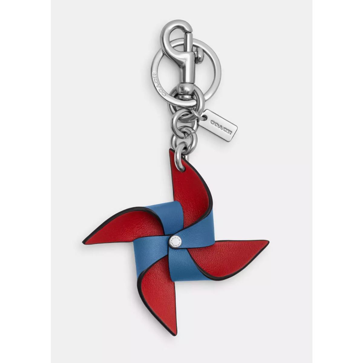 Coach Key Chain Bag Charm Red White Blue Pinwheel Summertime Boardwalk