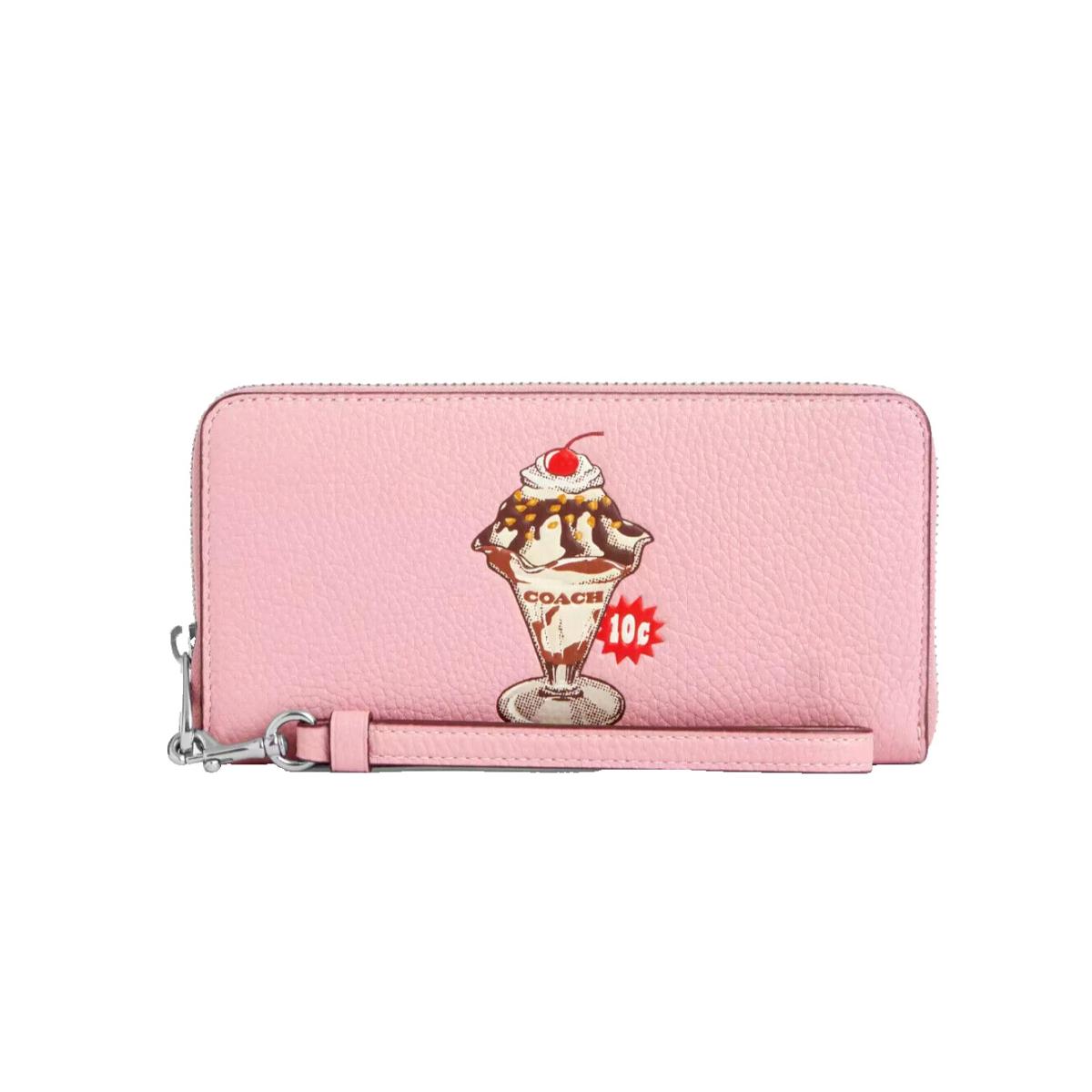 Coach CU380 Long Zip Around Wallet with Sundae Graphic Cherry Blossom Multi