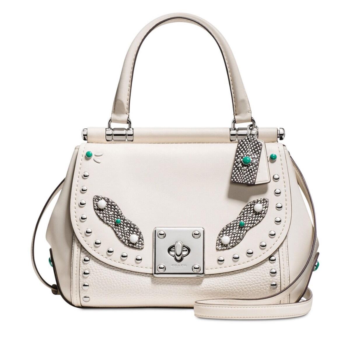 Coach 86730 Western Rivets Drifter Top-handle Silver/chalk Glove Tanned Leather