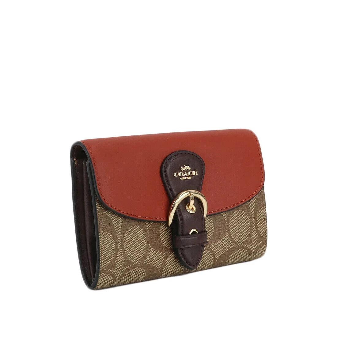 Coach Signature Kleo Canvas Wallet - Khaki/multi - C7374