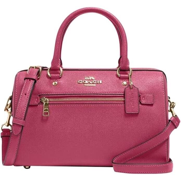 Coach Rowan Leather Satchel Bag Bright Violet