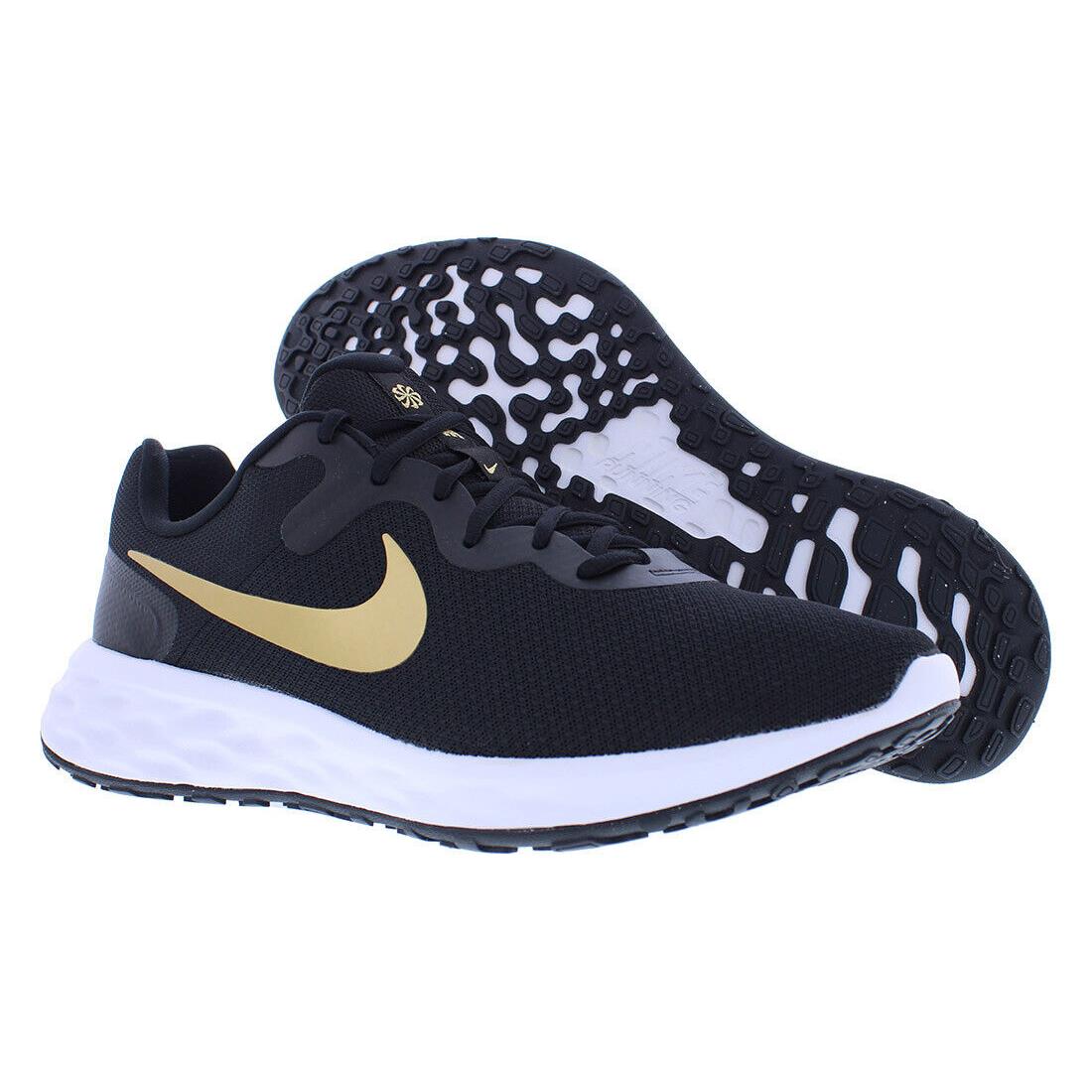 Nike Revolution 6 NN Mens Shoes - Black/White/Metallic Gold, Main: Black