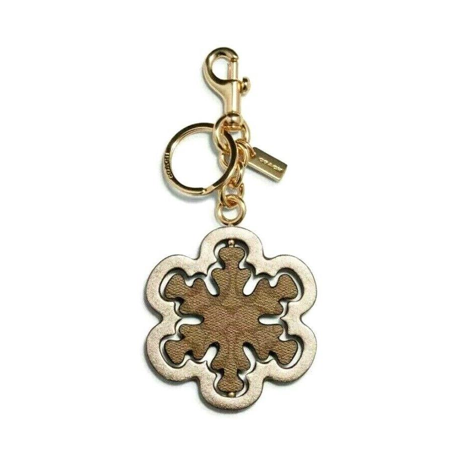 Coach Spinning Snowflake Bag Charm Keyring Signature Gold C1754-IMS5V