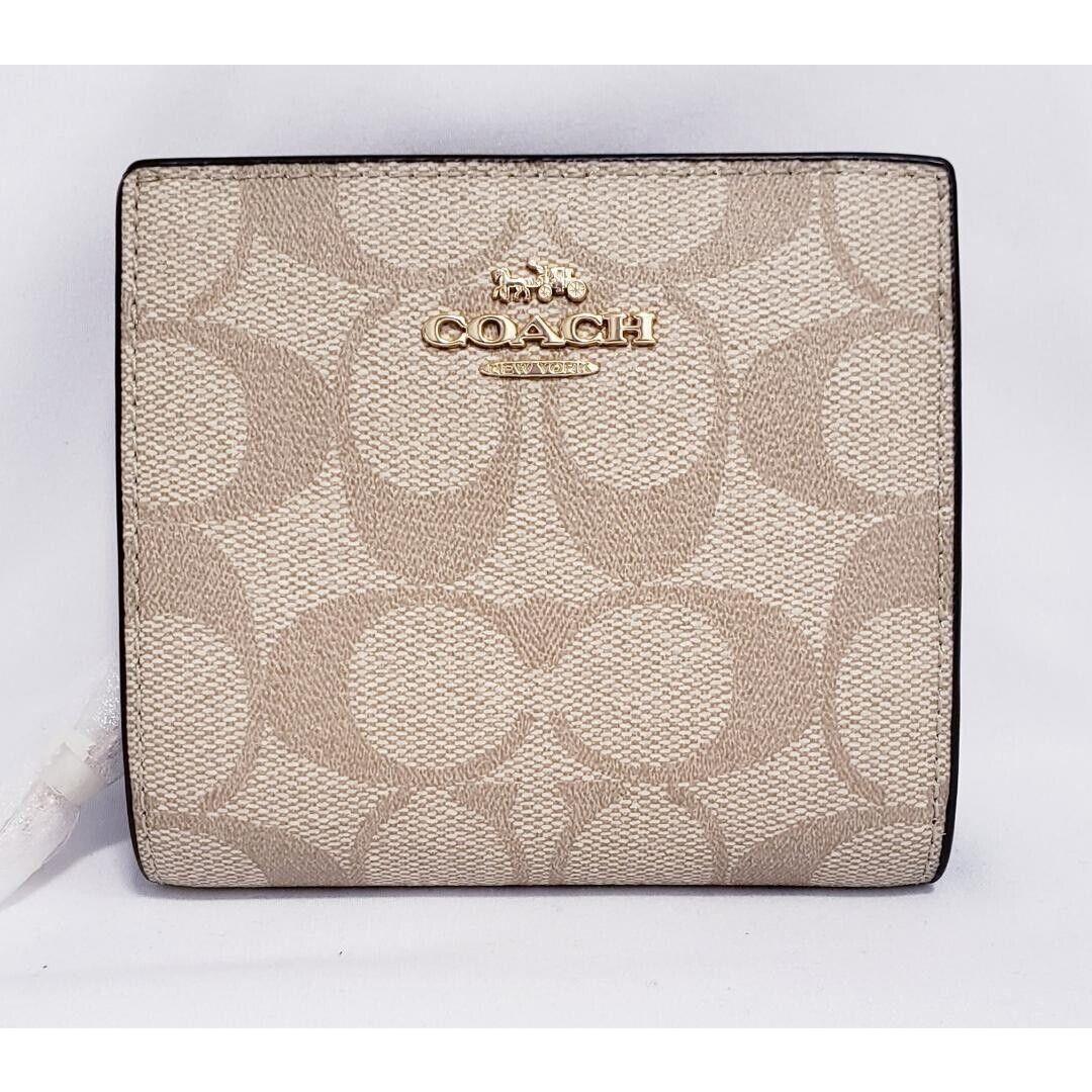 Coach Signature Snap Wallet Khaki Saddle