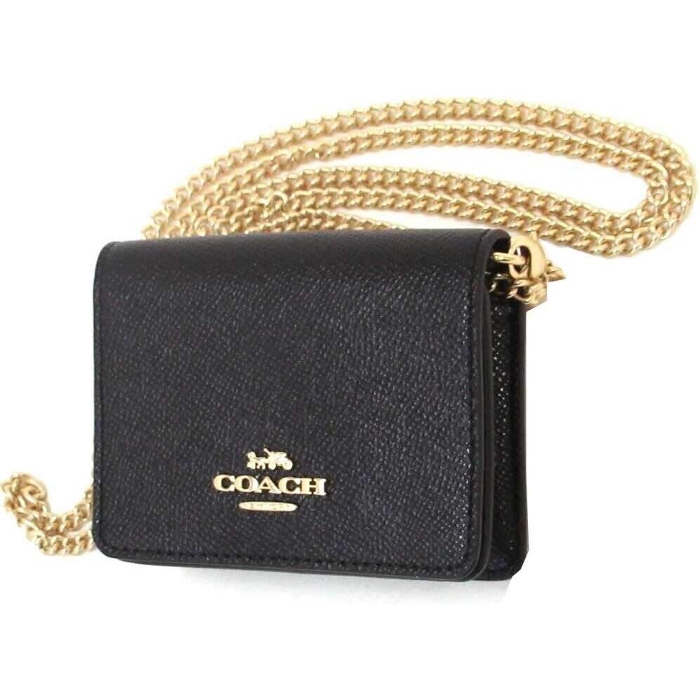 Coach Mini Wallet on a Chain Black