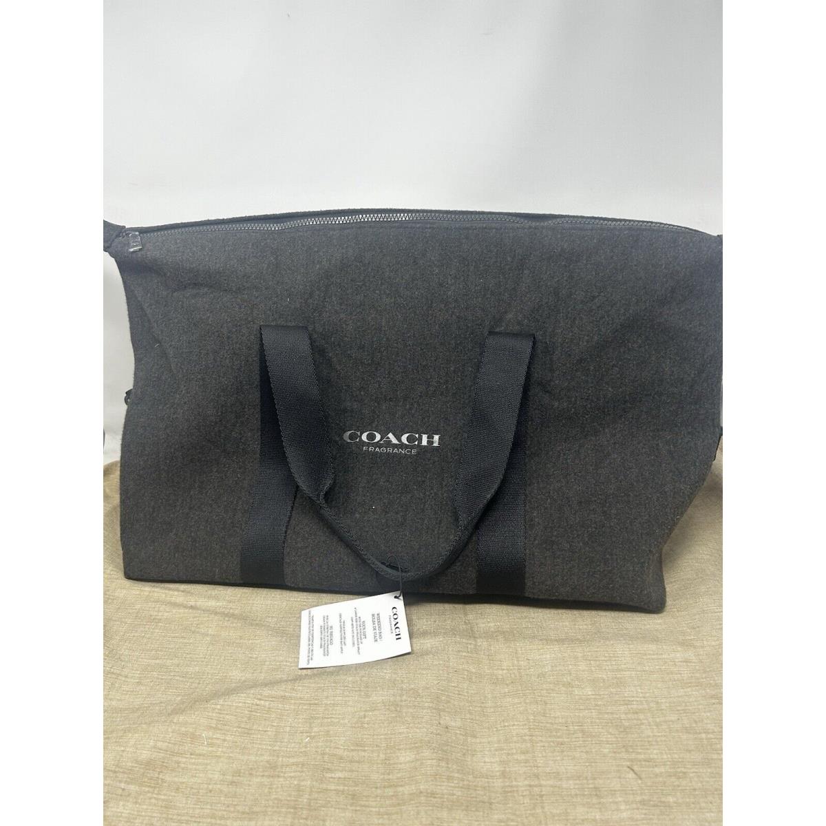 Coach Fragrance Charcoal Gray Carryall Tote Duffle Travel Gym Bag XL