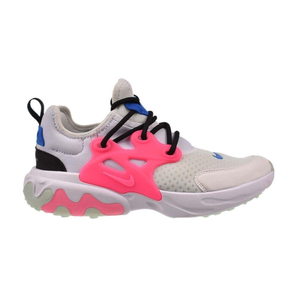 Nike React Presto GS Big Kids` Shoes Triple White-hyper Pink-photo Blue