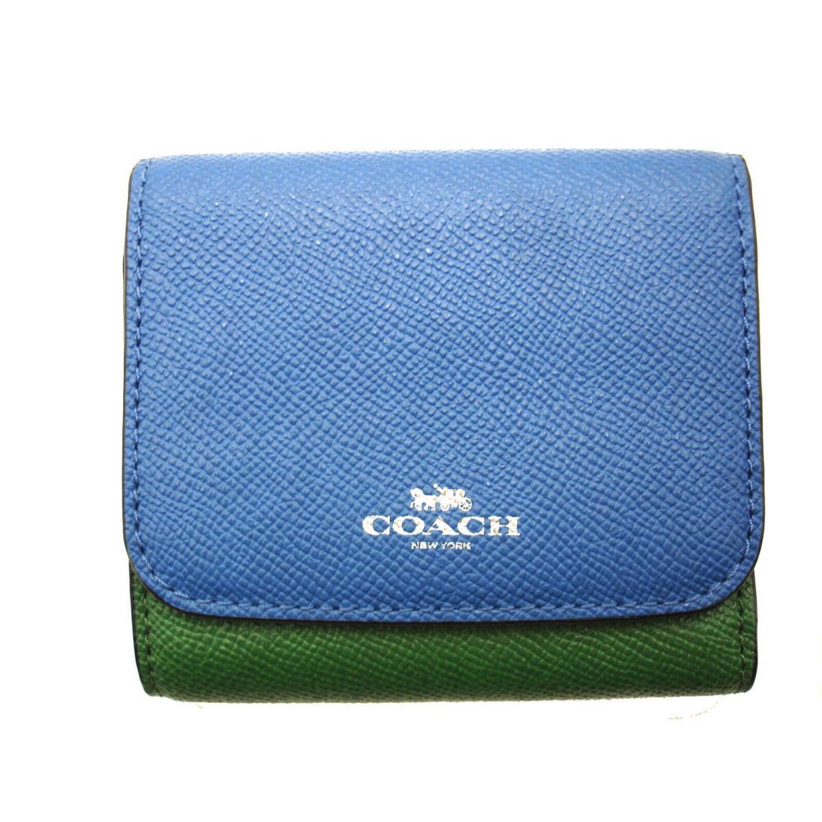 Coach Color Block Geometric Small Wallet Lapis Jade Multi F57825