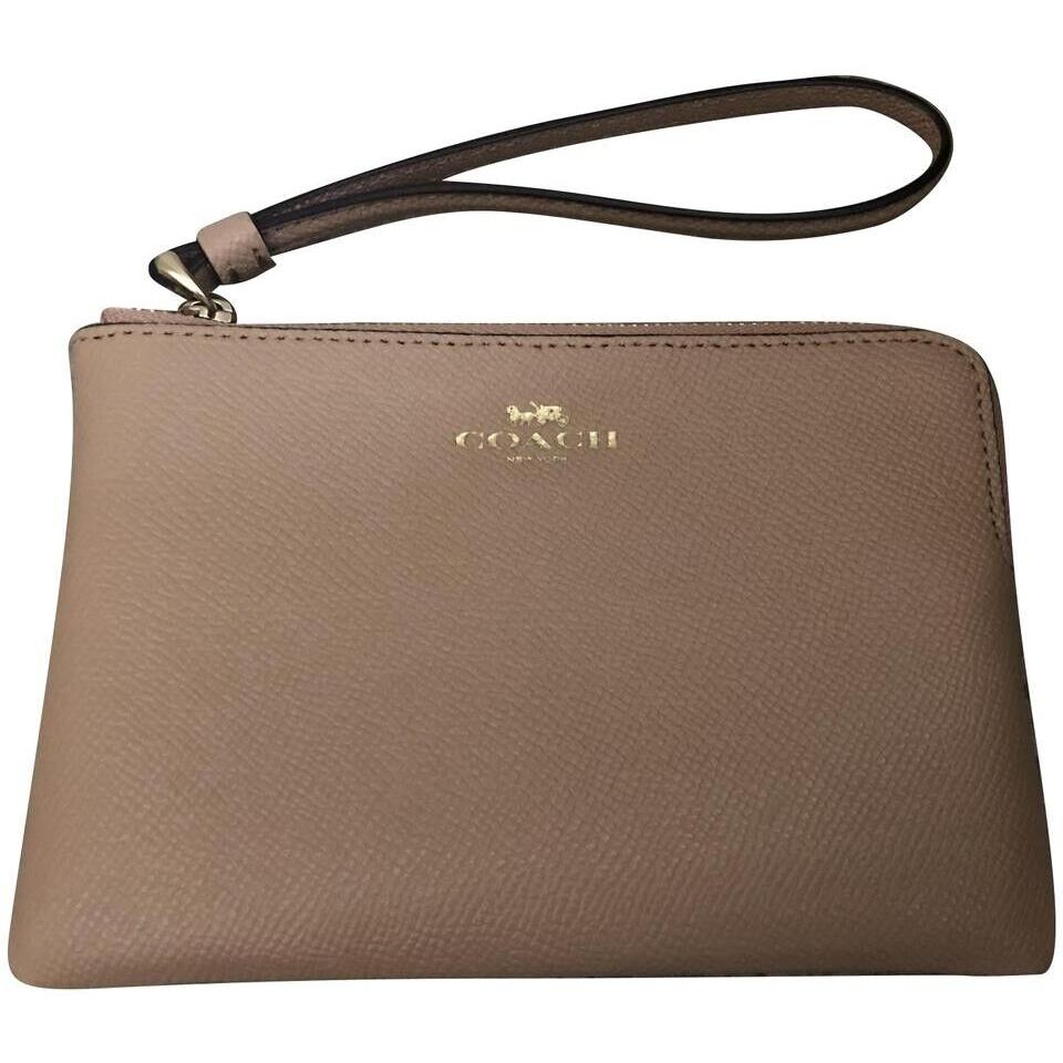 Coach Corner Zip In Crossgrain Leather Wristlet