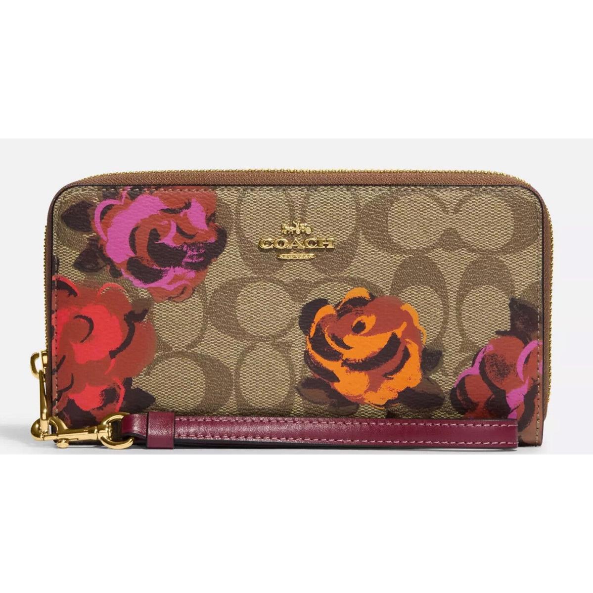 Coach Signature Rose Floral Zip Around Wallet Bag Manufacture Packaging