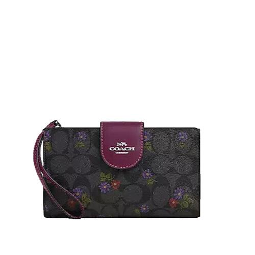 Coach Tech Iphone Samsung Phone Wallet Signature Canvas Country Floral Print