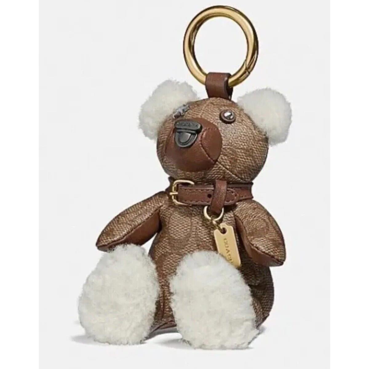 Coach Bear Bag Charm In Signature Canvas