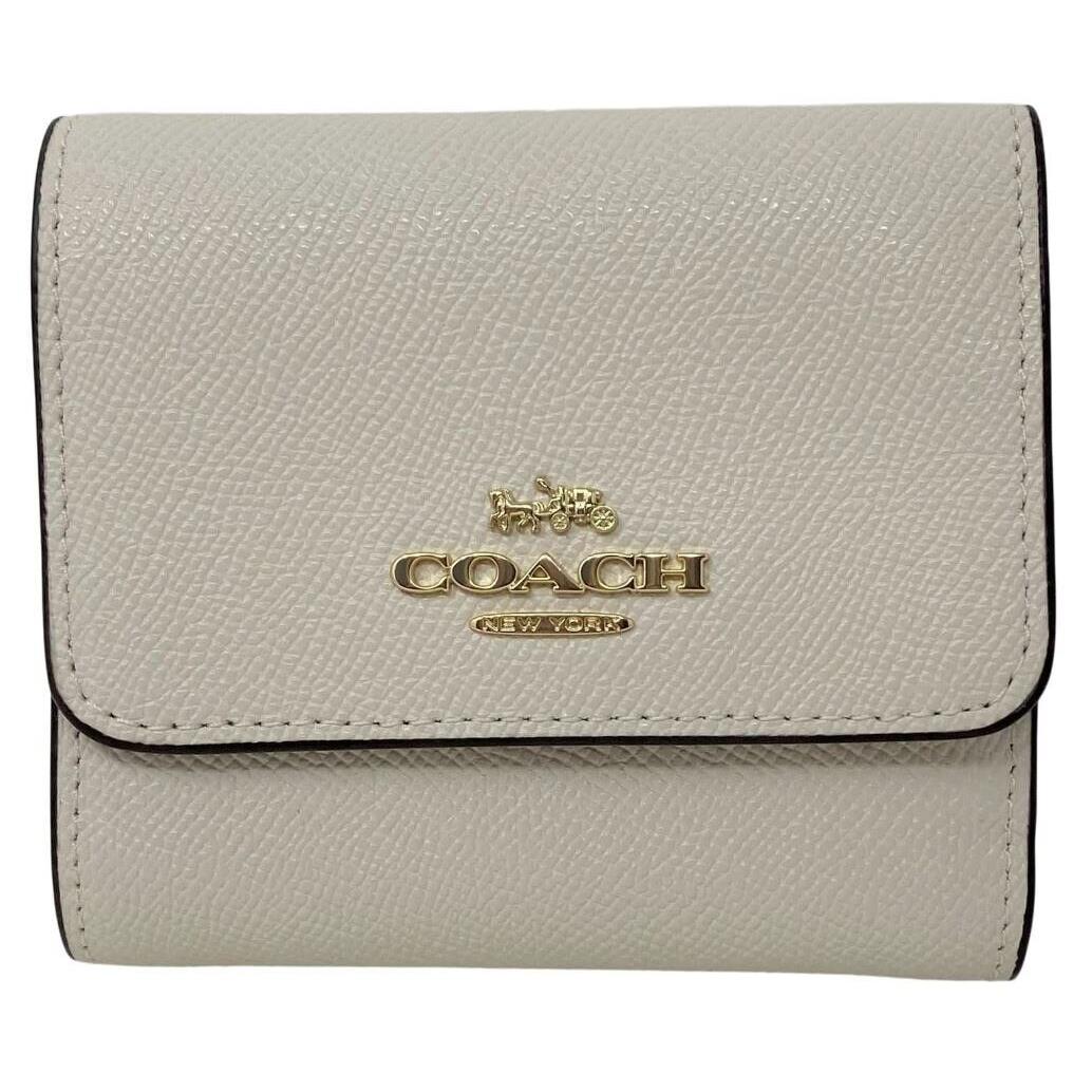 Coach Small Leather Trifold Wallet with Floral Cluster Interior Print CH604