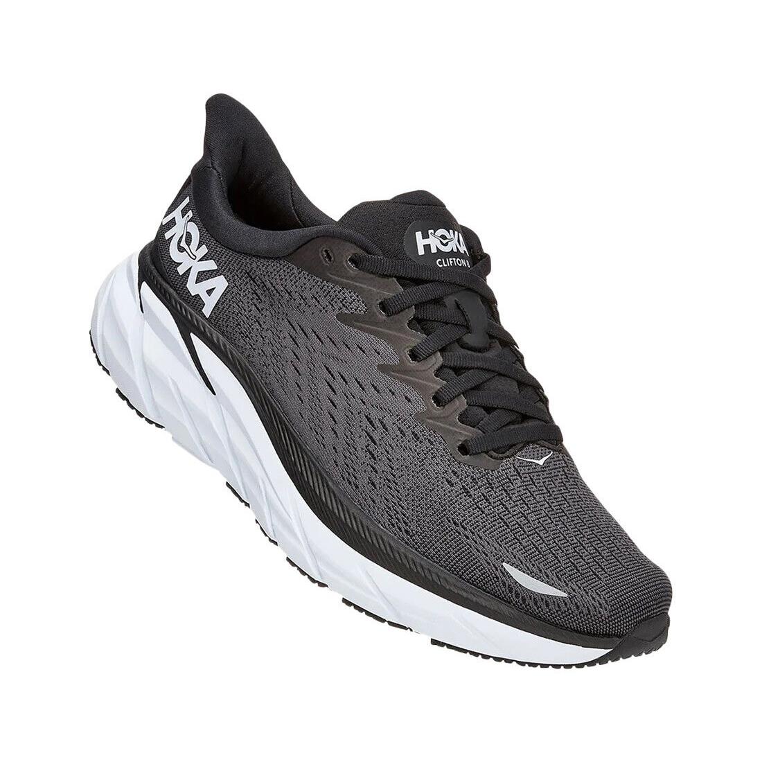 Hoka Clifton 8 Wide Womens Shoes Size 9 Color: Black/white