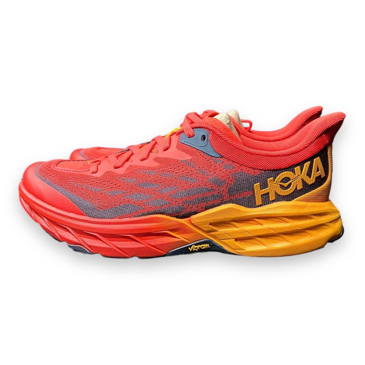 Hoka Speedgoat 5 Men`s Trail Running Shoes Size 7.5D Red Orange 1123157-FRYL