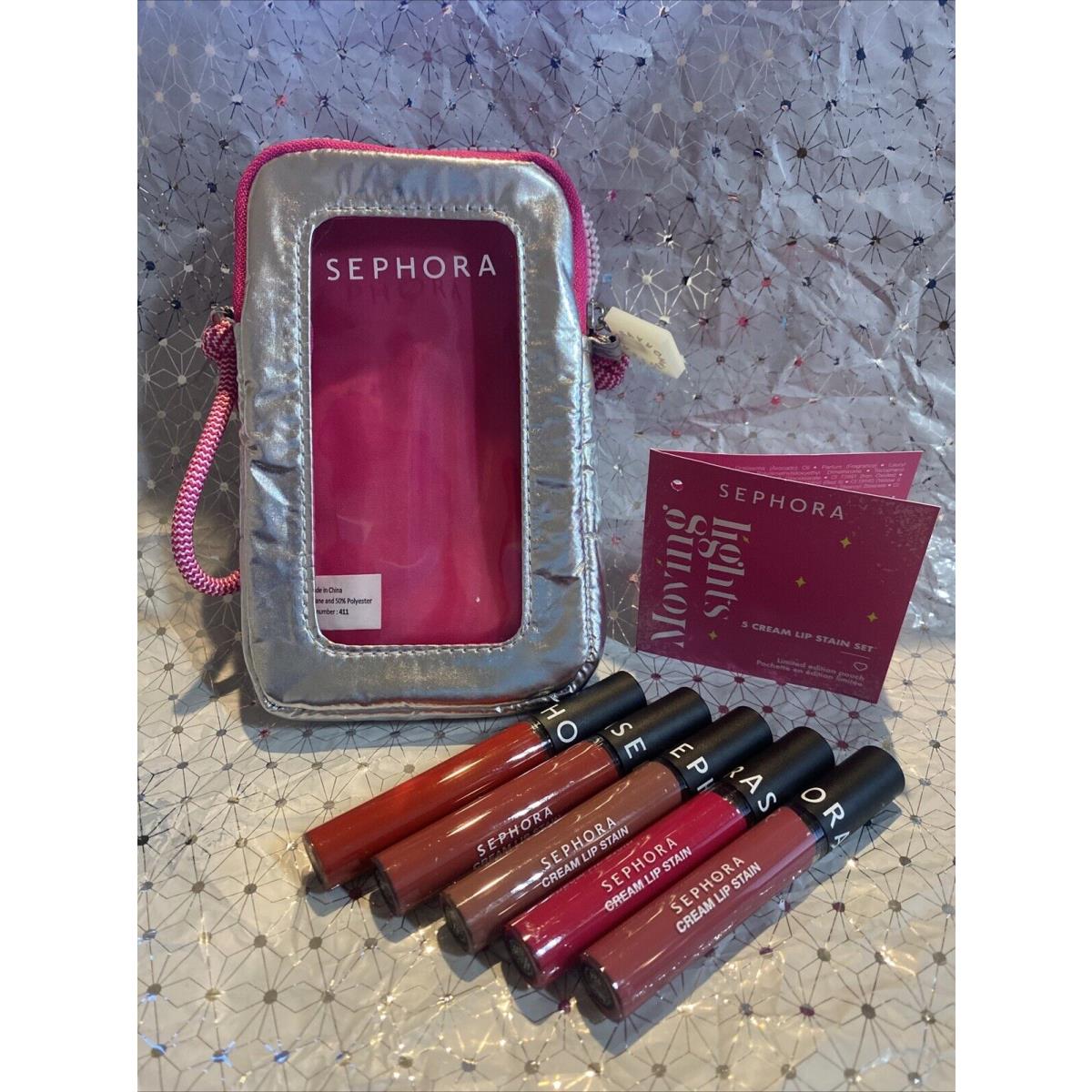 Sephora Collection Cream Lip Stain Liquid Lipstick Set with Pouch Limited Ed