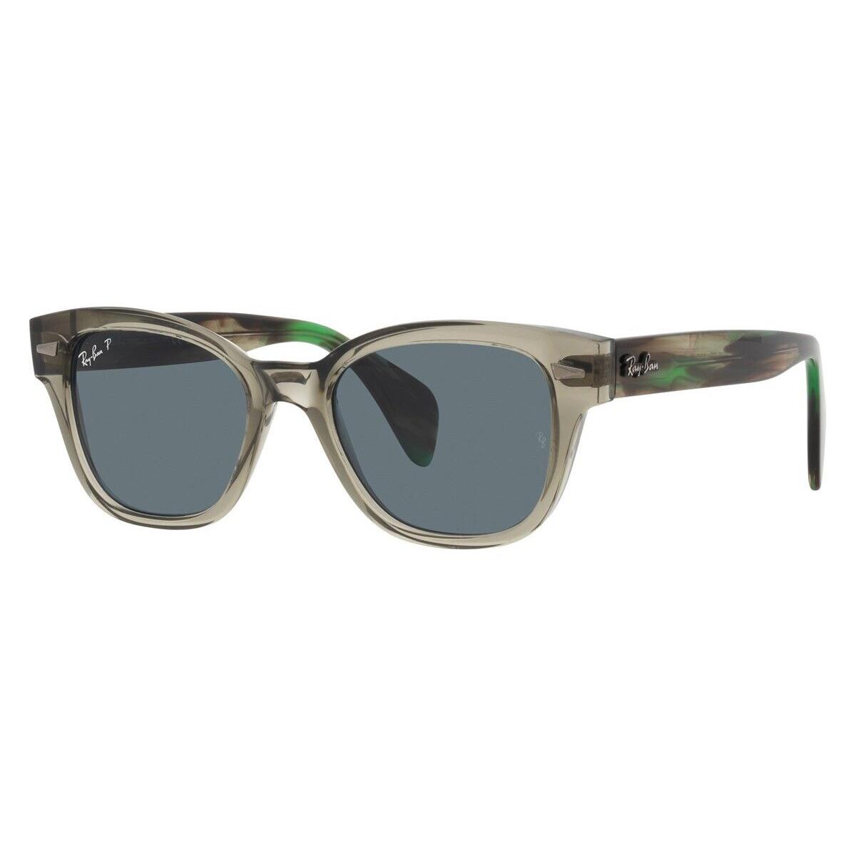 Ray Ban Sunglasses RB0880SF 66353R Transparent Green / Polarized Dark Blue 53mm