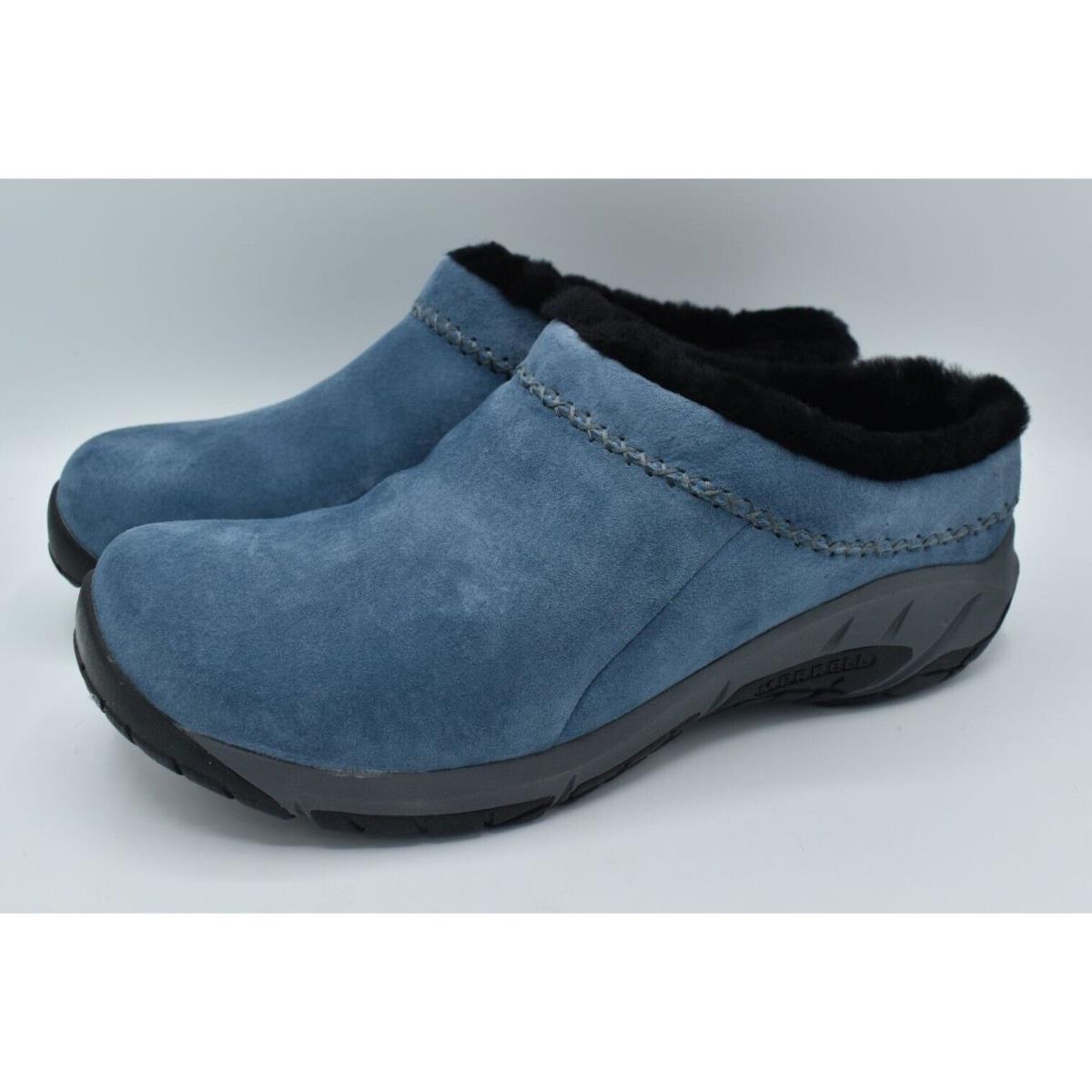 Merrell Womens Size 10.5 Encore Ice 4 Stone Wash Blue Suede Slip On Clogs Shoes