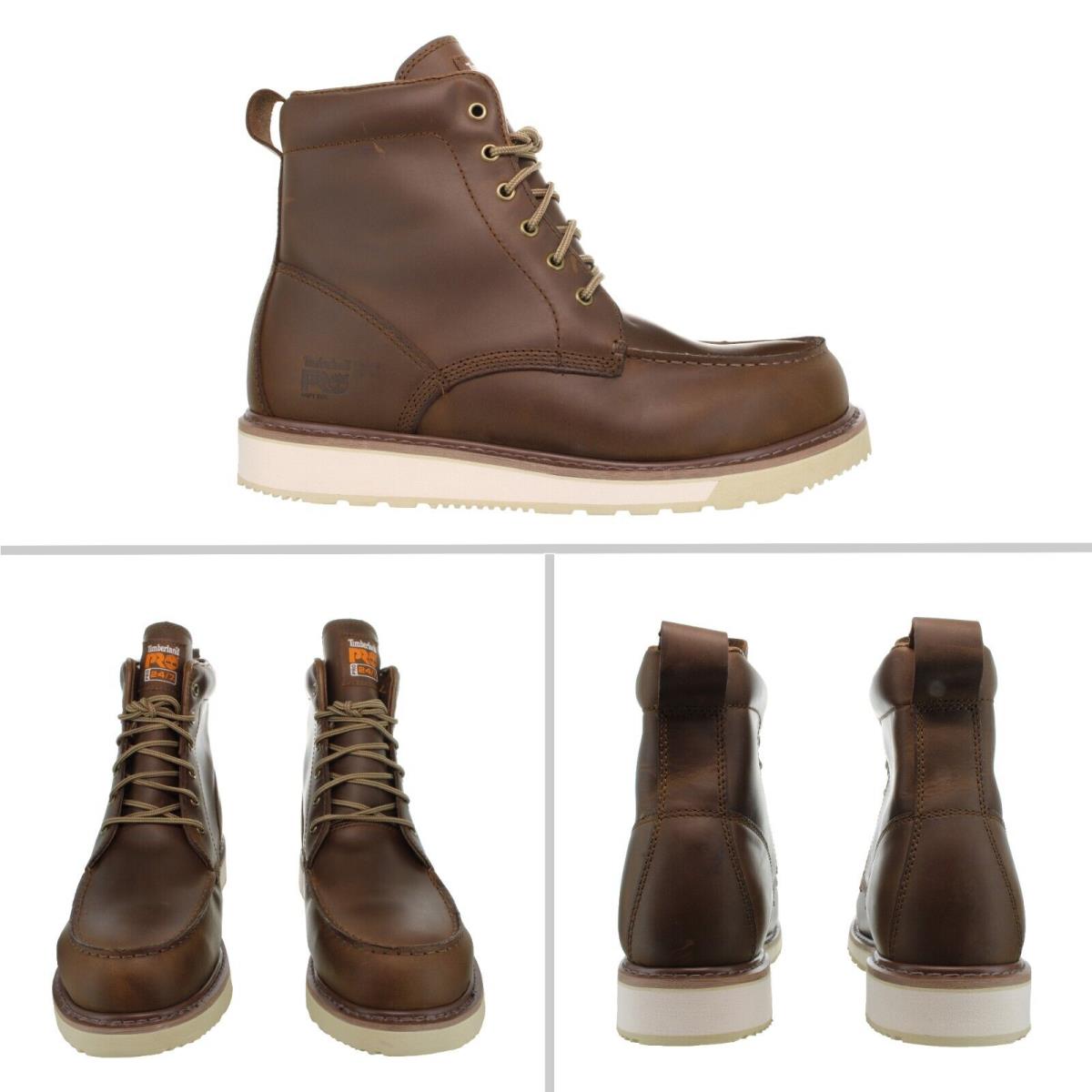 Timberland Pro Men`s Wedge 6 Inch Soft Moc-toe Brown Work Boots Size 13 - Coconut Brown