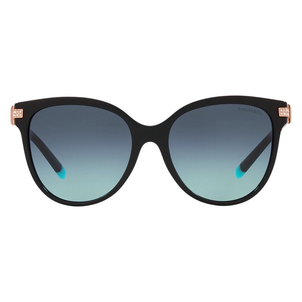 Tiffany Co. TF 4193B 80019S Black Metal Cat-eye Sunglasses Blue Gradient Lens