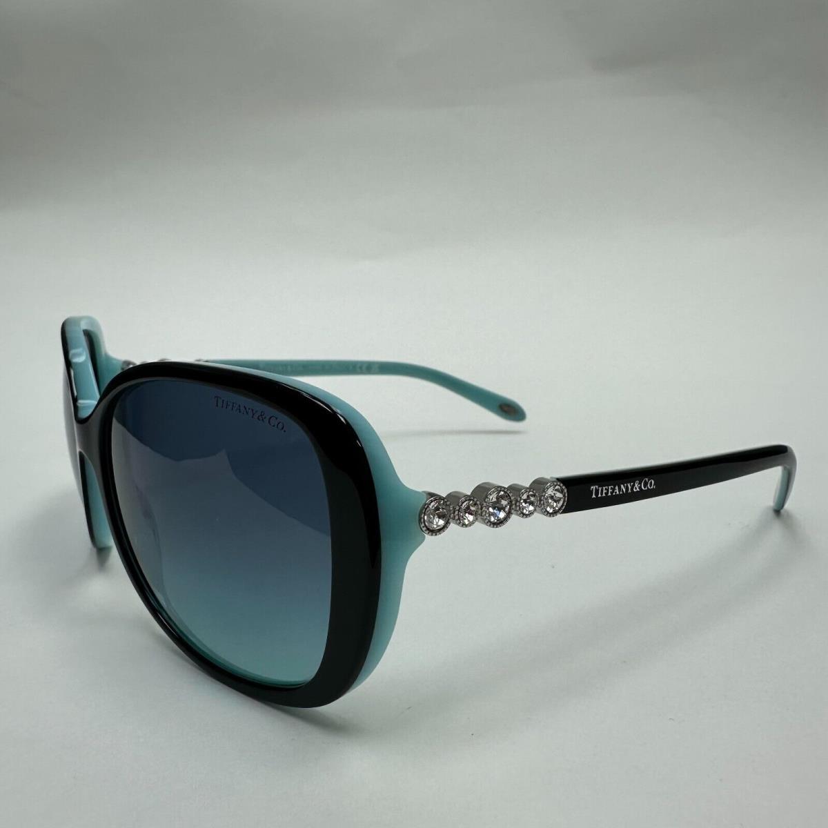 Tiffany TF4121B 8055/9S Black on Tiffany Blue Sunglasses W/gradient Blue Lenses