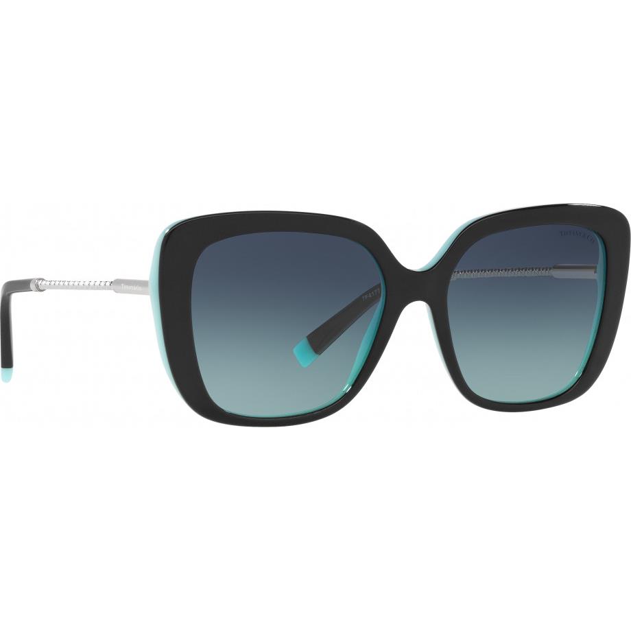 Tiffany TF4177 80559S Black ON Blue W/ Azure Blue 55MM Sunglasses