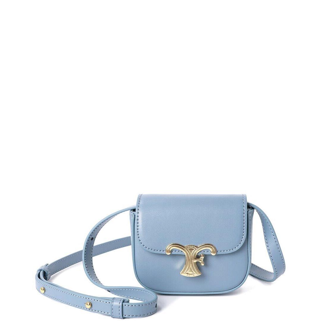 Tiffany Fred Paris Mini Smooth Leather Crossbody Women`s Blue