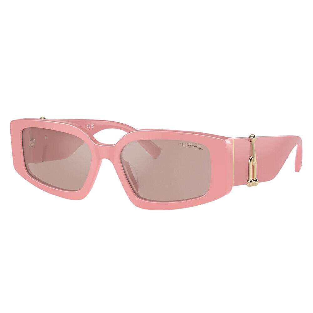 Tiffany Co. TF 4208U 8383/5 Solid Pink Plastic Sunglasses Pink Mirror Lens