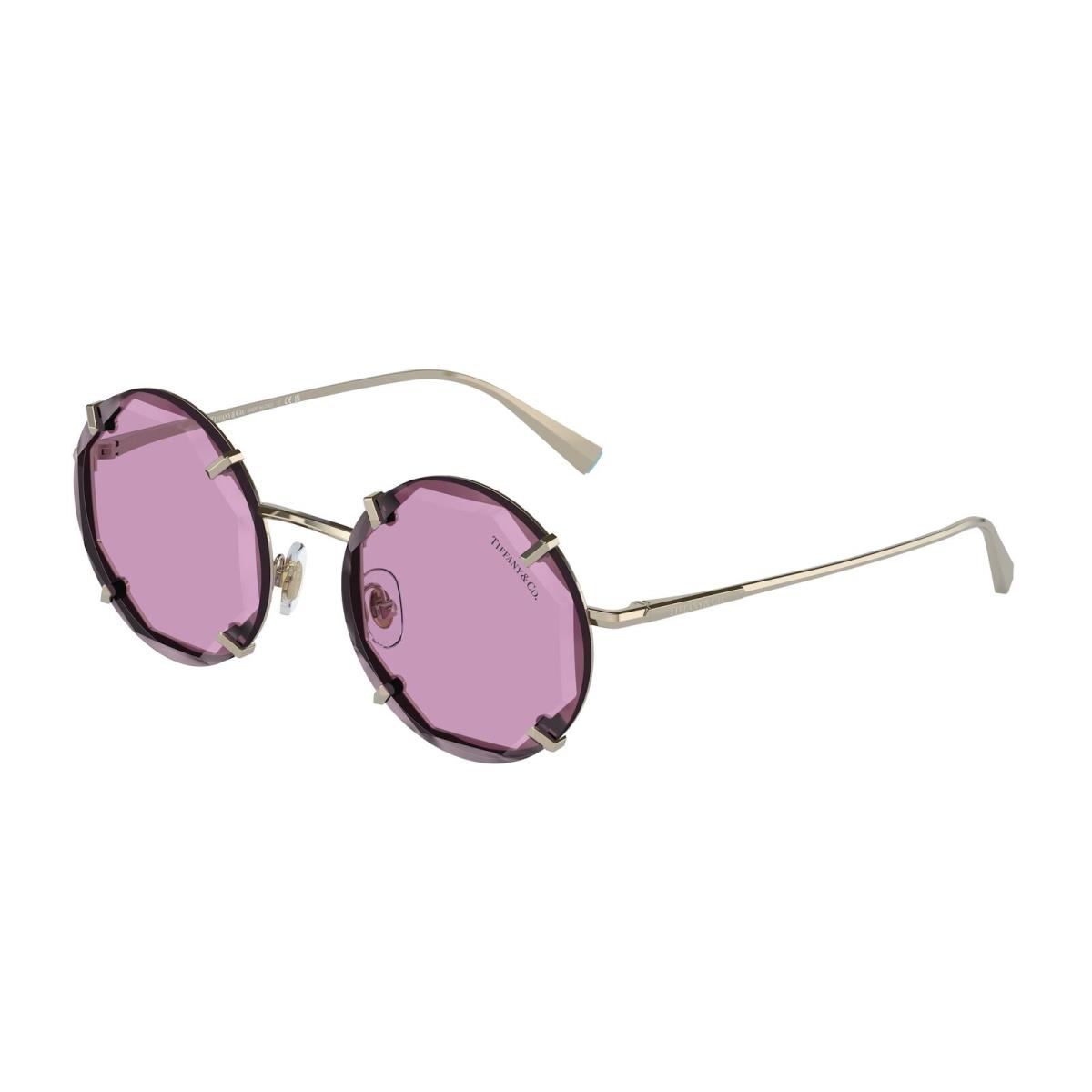 Tiffany Co. TF3091 618469 Pale Gold Dark Violet 52 mm Women`s Sunglasses