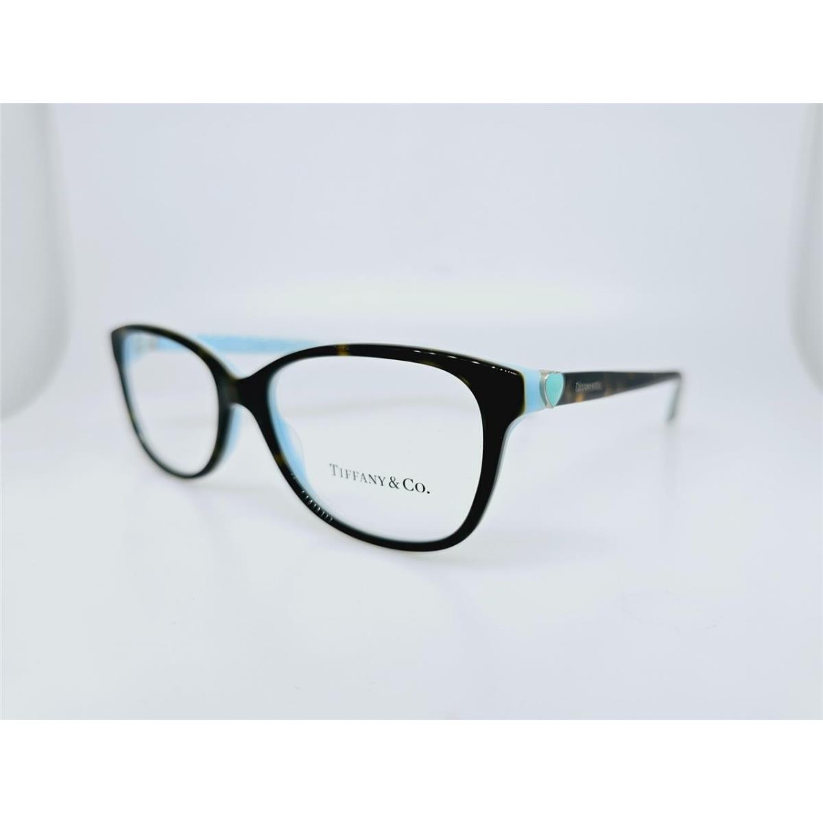 Tiffany CO Prescription TF2097 8134 52MM Havana ON Tiffany Blue Frame W/ Clear