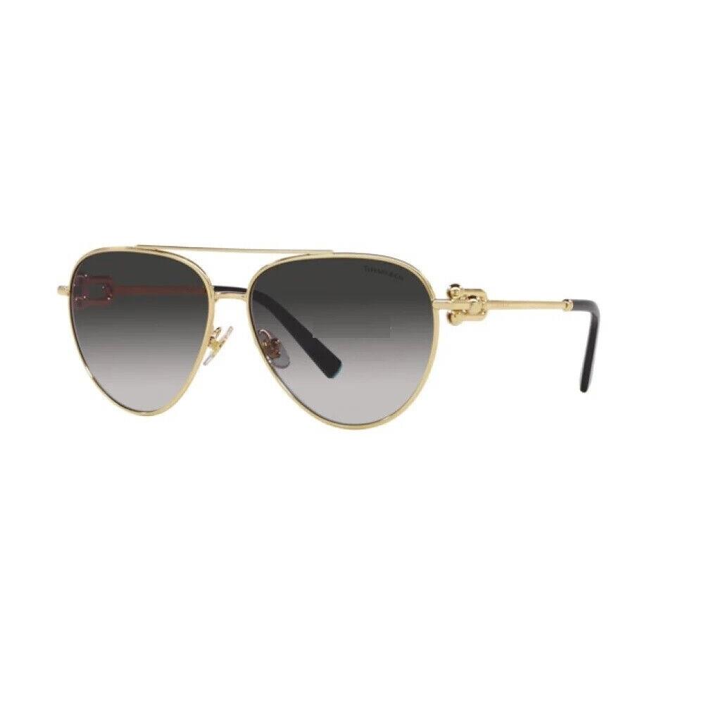 Tiffany TF3092 Sunglasses Gold Gray Gradient Aviator 59mm