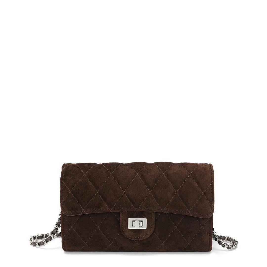 Tiffany Fred Paris Suede Wallet Clutch Women`s Brown